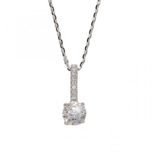 925 silver chain - cz - 18" hangs 16mm SIM80-2